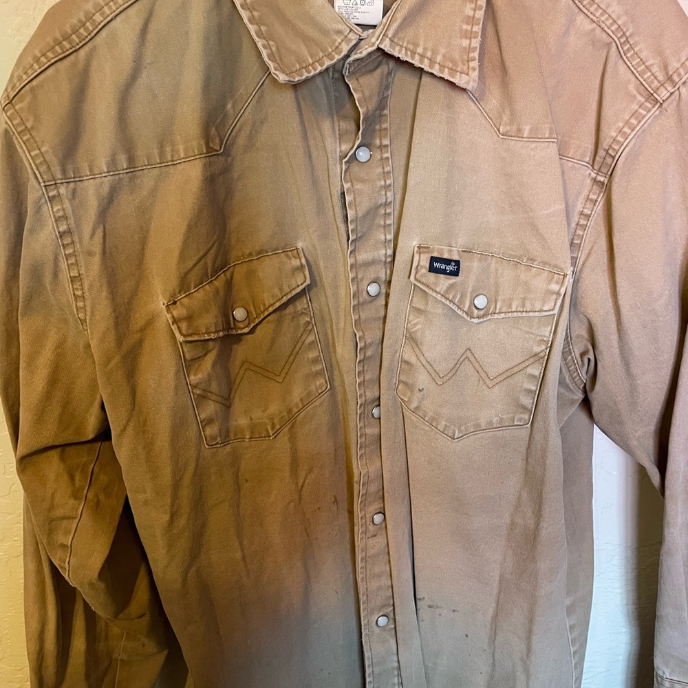 Wrangler Tan Button-Up Shirt